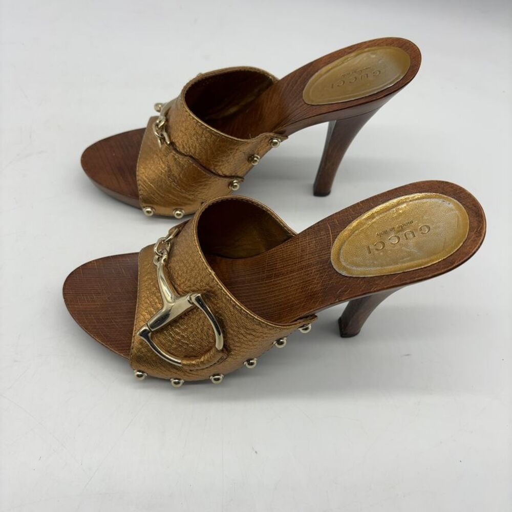 Gucci Wooden Platform Sandals - Picture 4 of 6